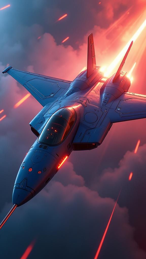 Iron Man Fighter Jet in Cyberpunk Art Deco Style