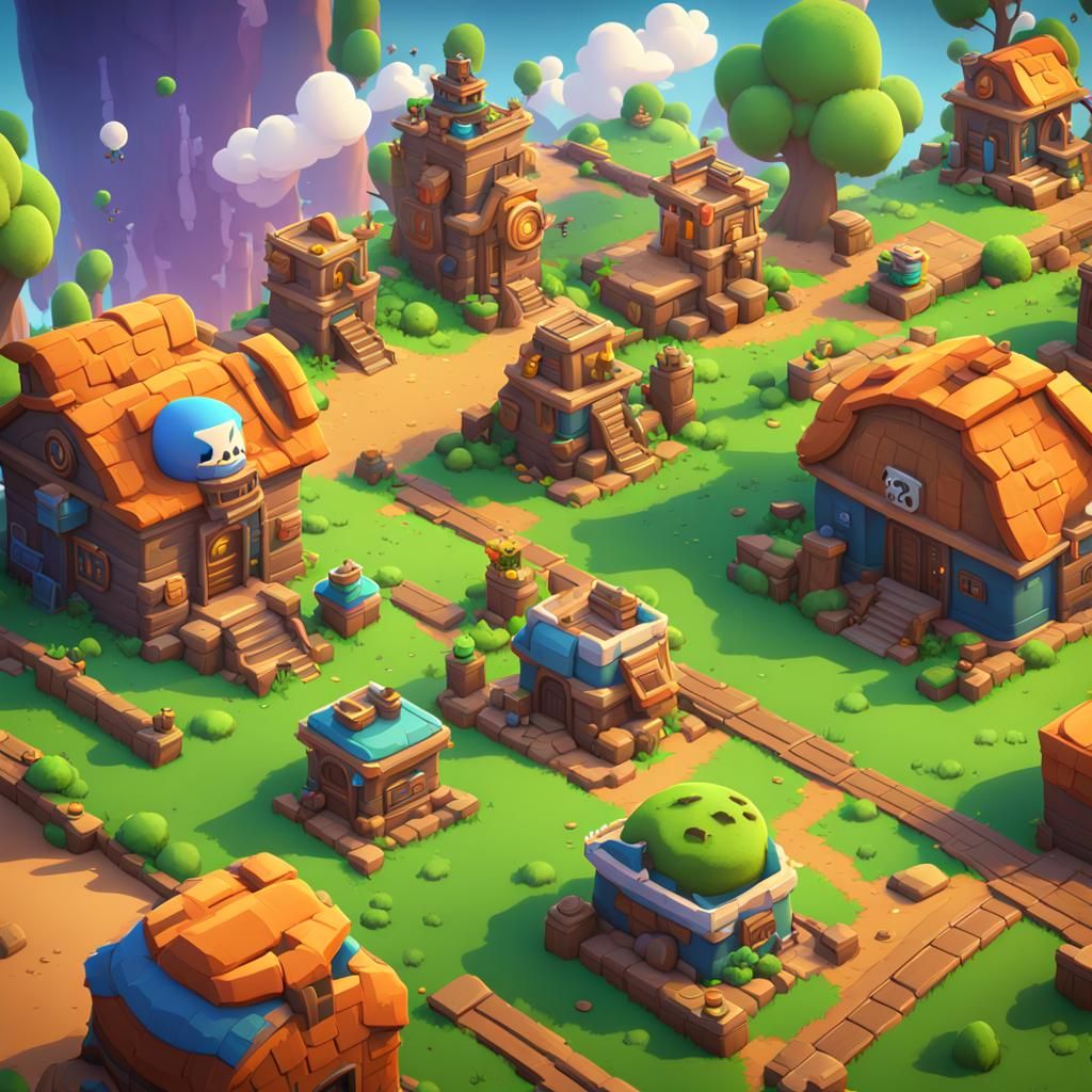 Brawl Stars Matte Painting in Fantasy Concept Art Style