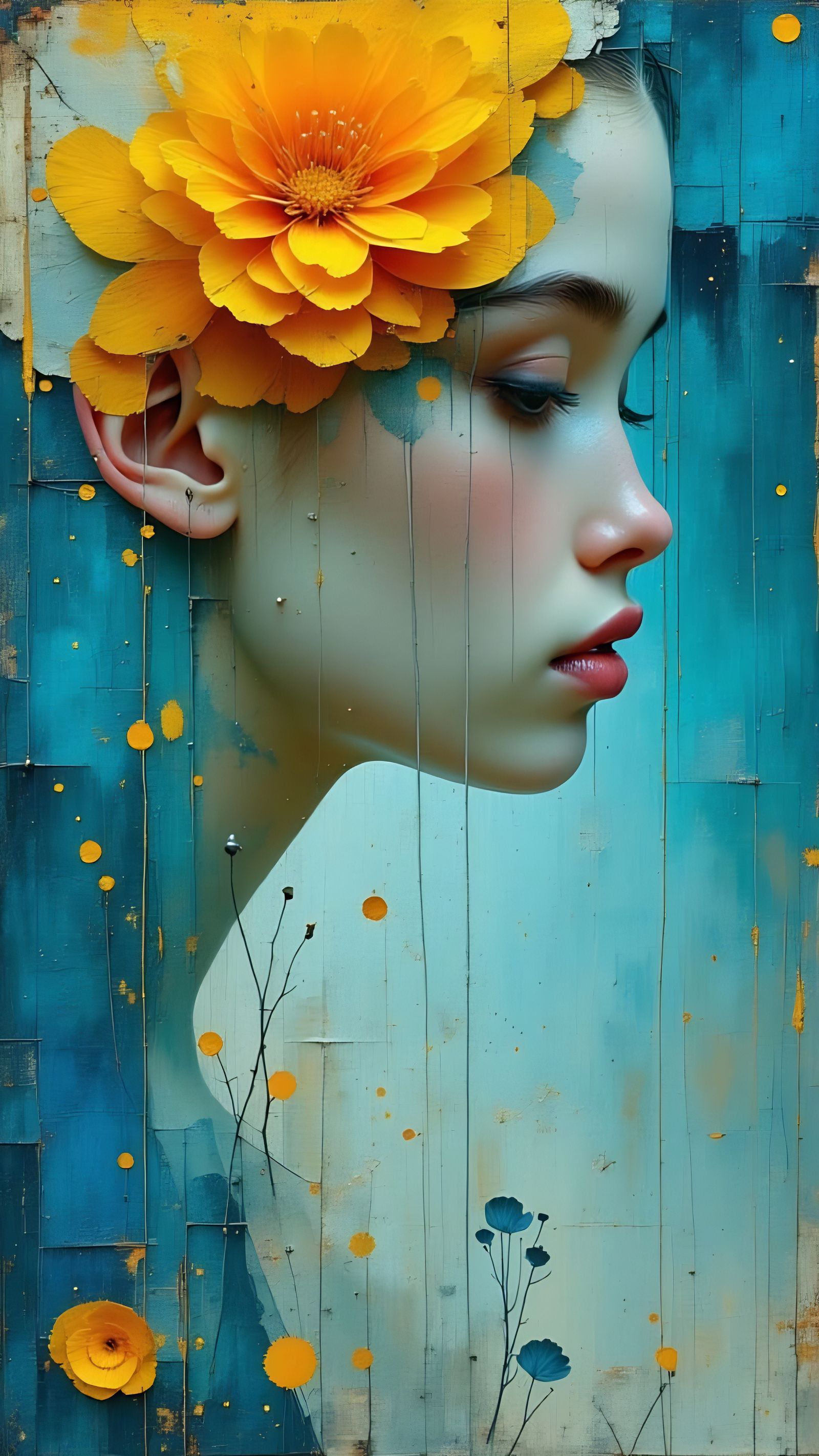 Ethereal Storybook Portrait in Blue and Orange