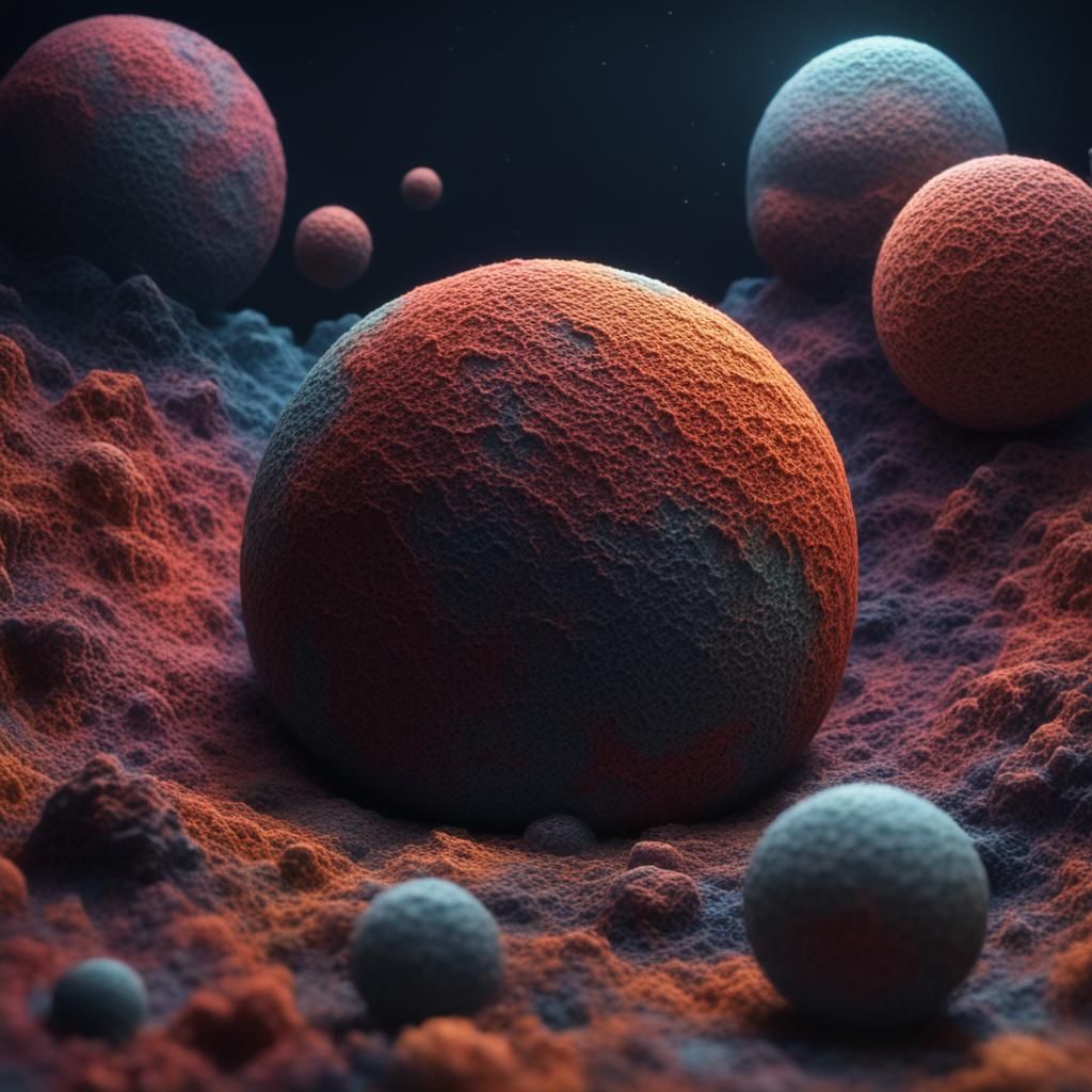 Hyperdetailed Crochet Planet in Dark Fantasy Art