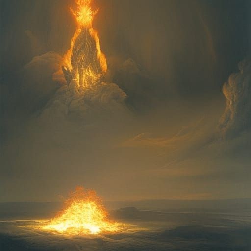 Fiery Phoenix Rising from Volcanic Ashes