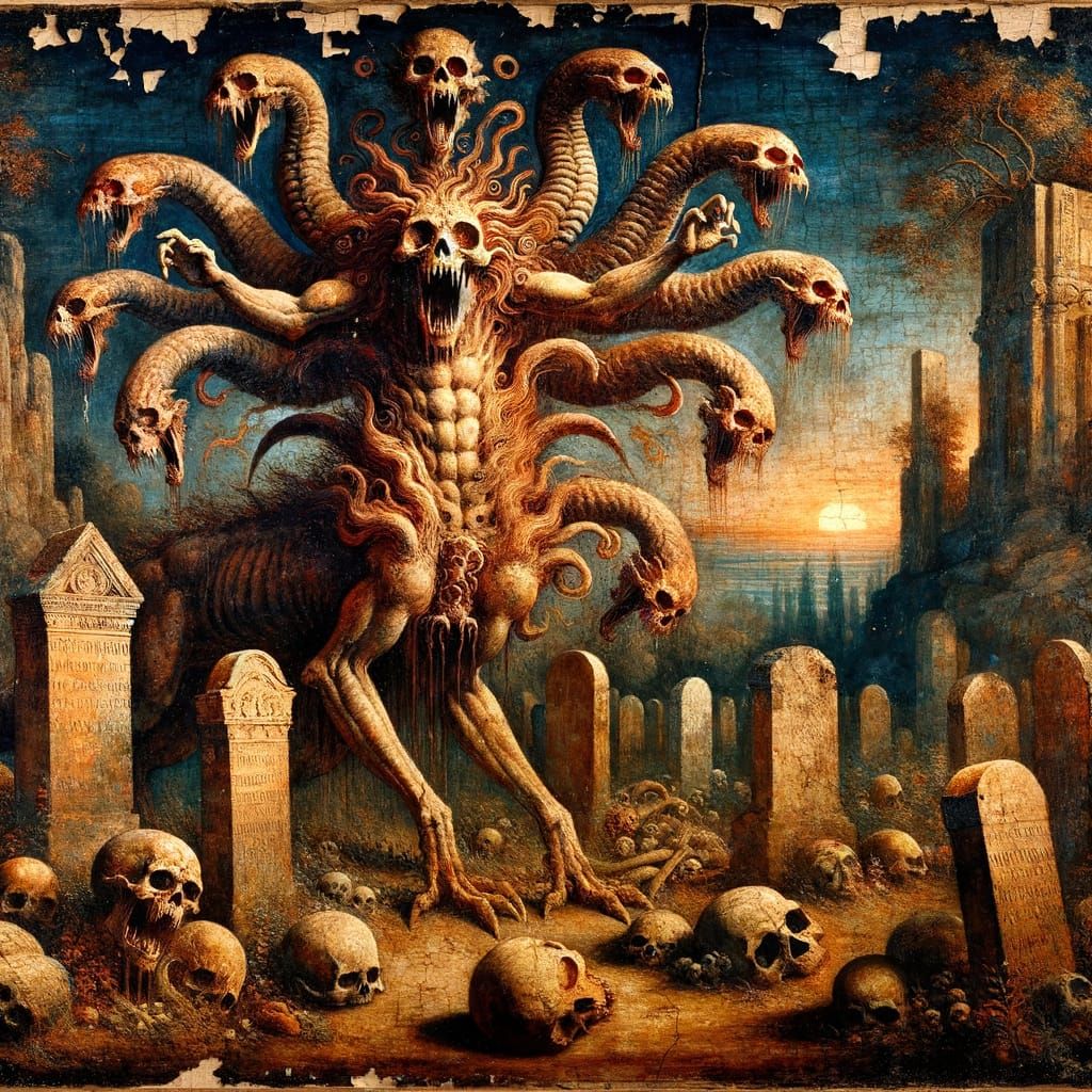 Ancient Hydra Watches Over a Haunted Cemetery