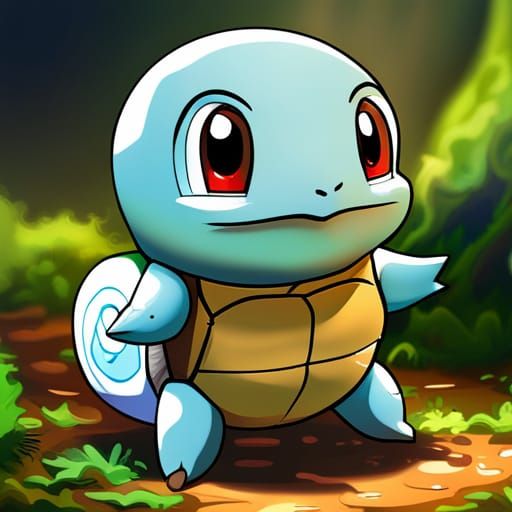 Adorable Chibi Squirtle with Wet Doe-Eyes