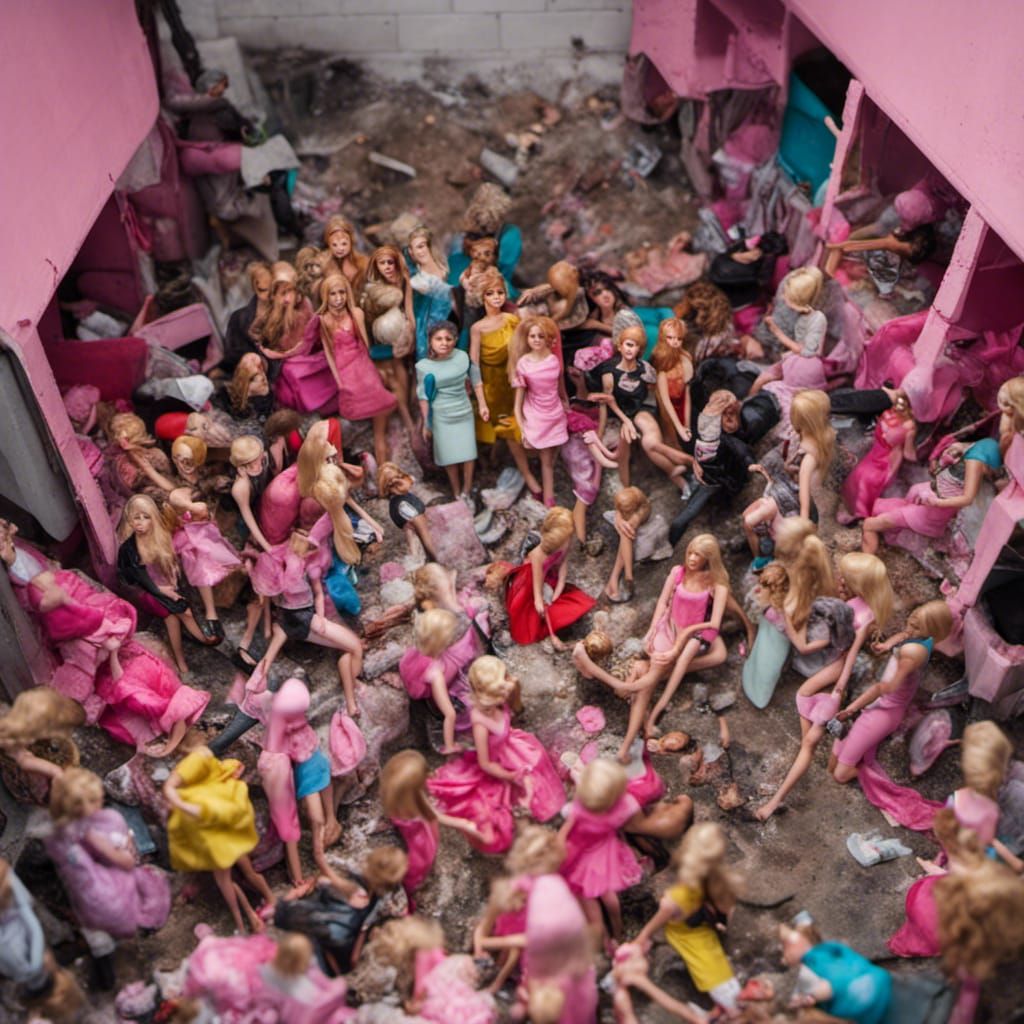 Sewer Overflowing with Barbie Dolls