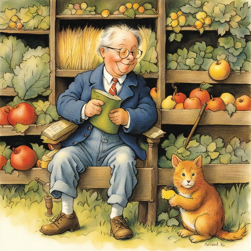 Whimsical Animal Illustration in Children's Book Style