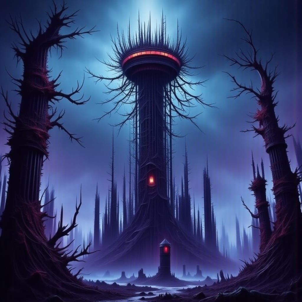 Post-Apocalyptic City Maze: Grim Dark Illustration