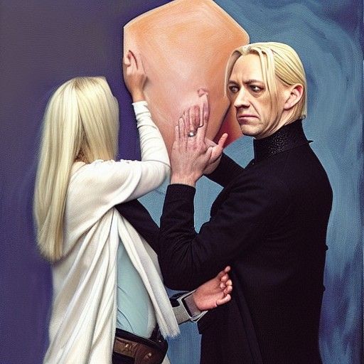 Narcissa Malfoy Slaps Lucius: An Oil Painting