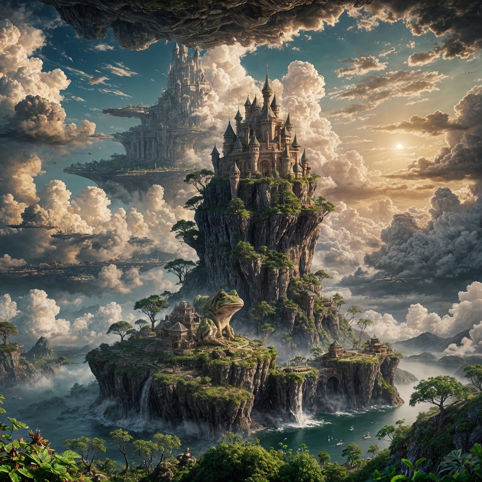 Giant Frog Fortress in the Sky as Matte Painting