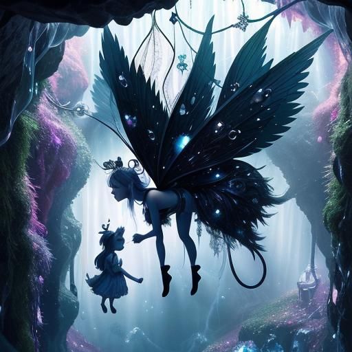 Cartoon Bubble Troll in Upside-Down Crystal Cave