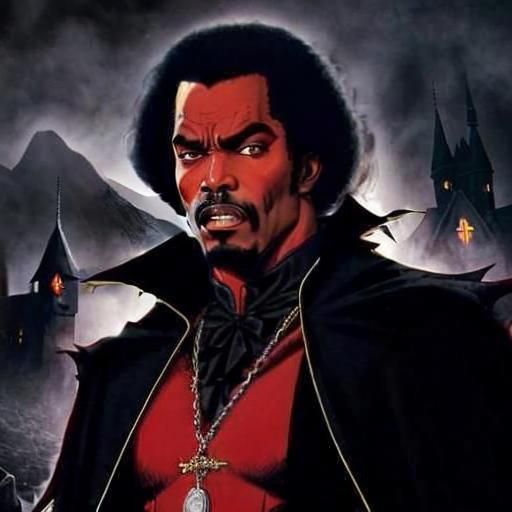 Glowing Afro Hairstyle in Misty Mountains