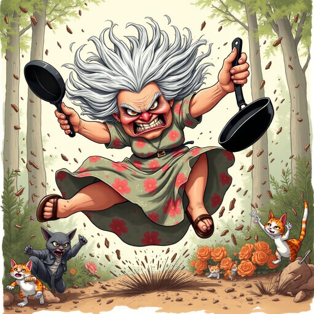 Angry Meemaw Smashes Frying Pan in Frenzied Scene