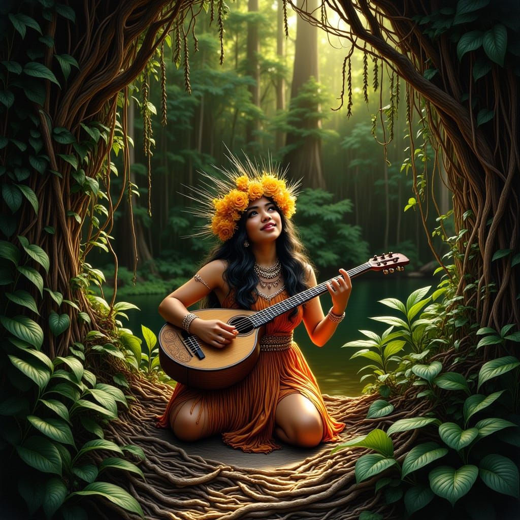 Filipino Spirit Añitus Playing Music in Cave