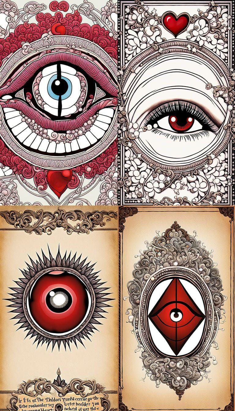 Symbolic All Seeing Eye in a Whimsical Night Cafe Scene