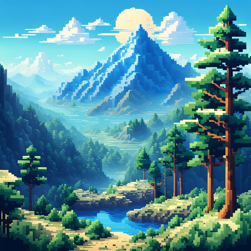 Pixel Art Landscape: 8-bit Fantasy World