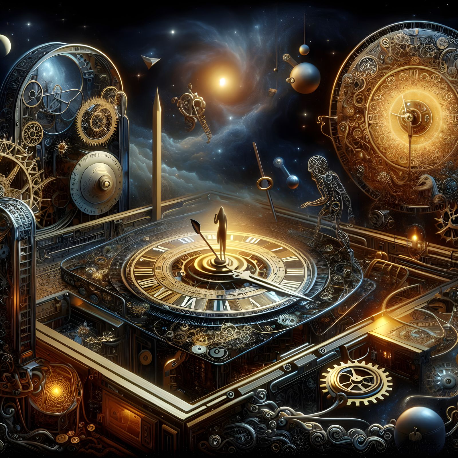 Surreal Clock Envisions Time as a Complex Cosmic Paradox