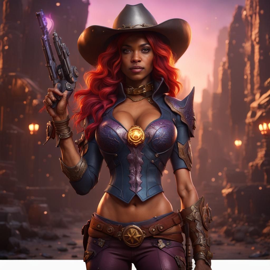 Starfire as Cowgirl: Detailed Matte Painting