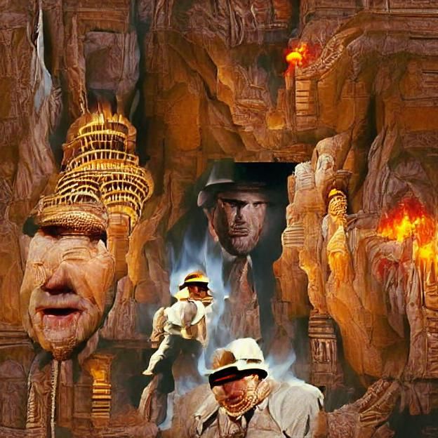 Young Indiana Jones Portrait in Movie Poster Style