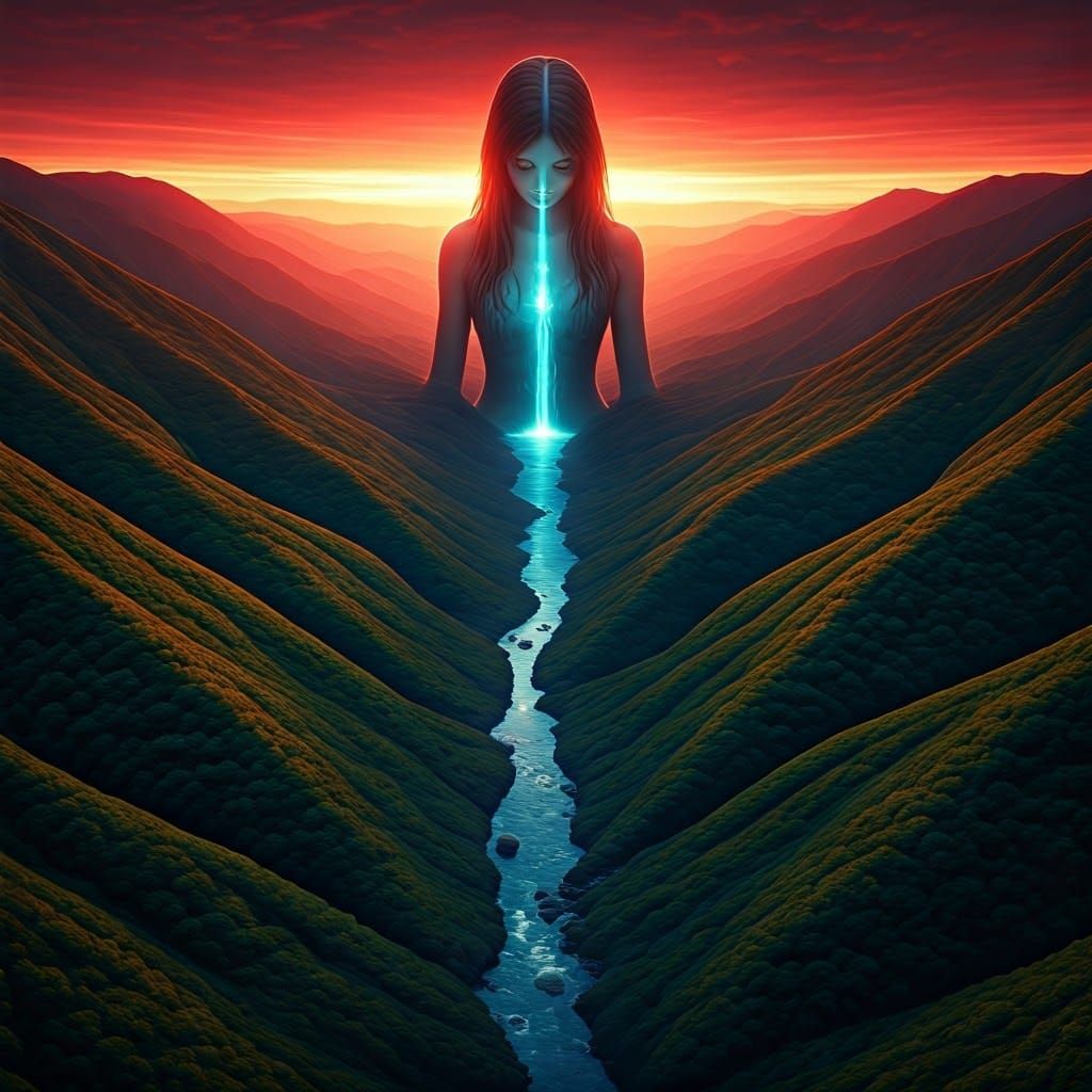 Giant Girl Emerges from the Earth in a Surreal, Hyper-Realis...