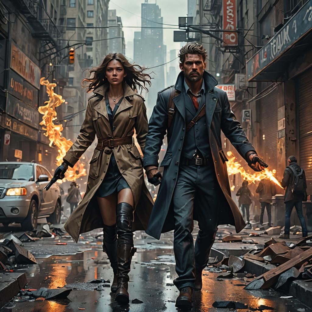 Urban Hunter: A Dramatic Digital Painting