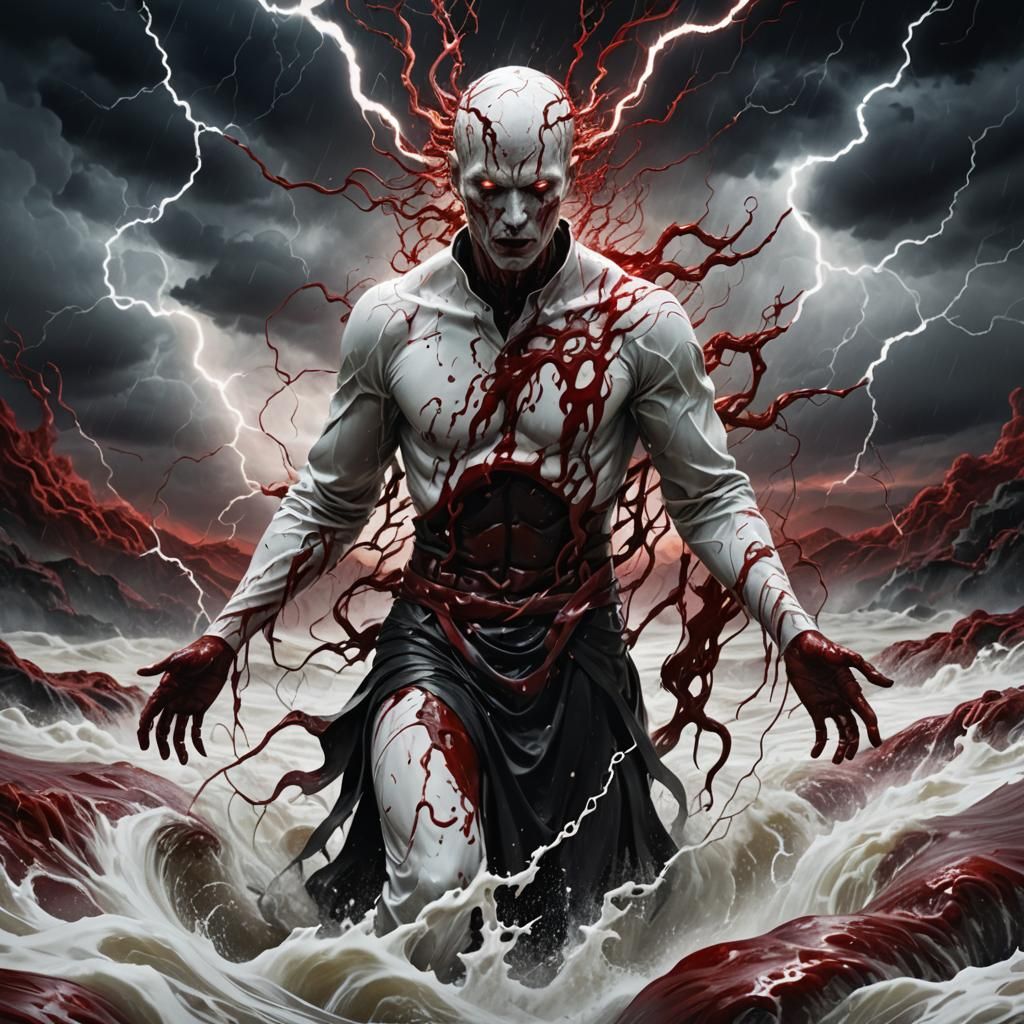 Mysterious Figure Emerges from Blood and Milk