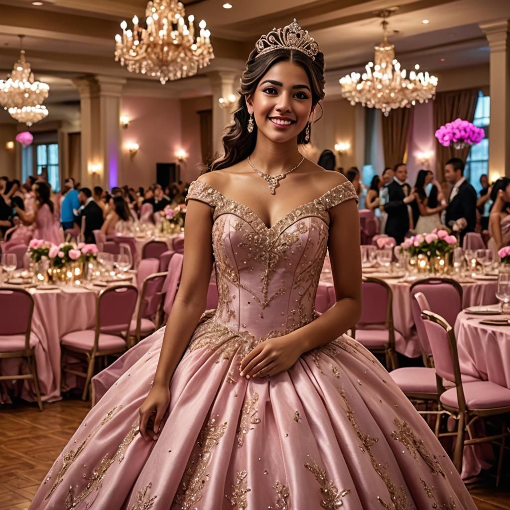 Quinceañera Celebration in Pink and Gold