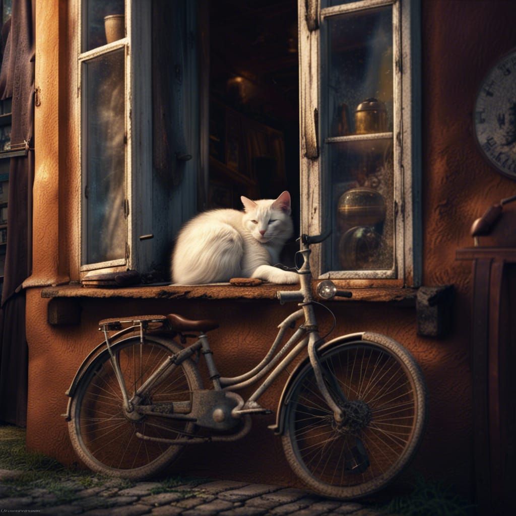 Cat Nap at the Bakery Window