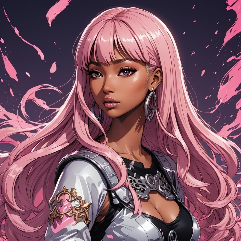 Nicki Minaj as Manga Anime Girl in Cel-Shaded Style