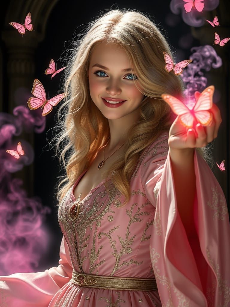 Ethereal Fantasy Portrait of a Kind Female Mage