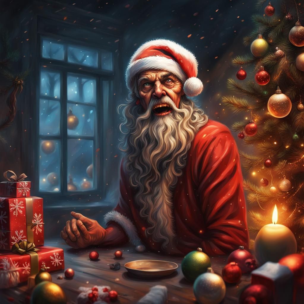 Intricately Detailed Spooky Christmas Splash Art