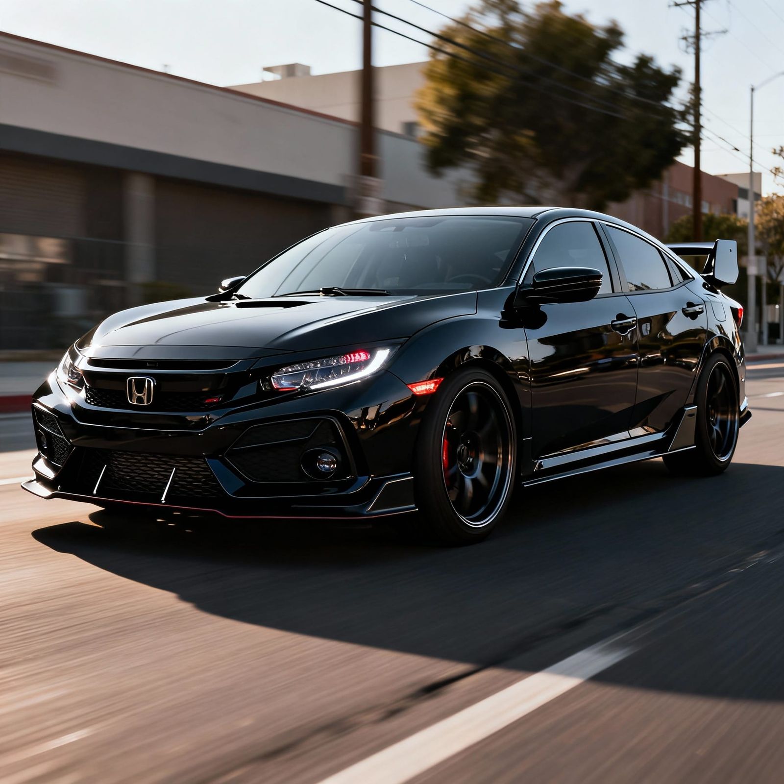 Black Honda Civic Custom Modified Car