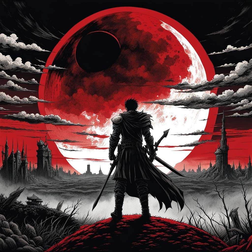 Post-Apocalyptic Dark Fantasy World in Manga Style