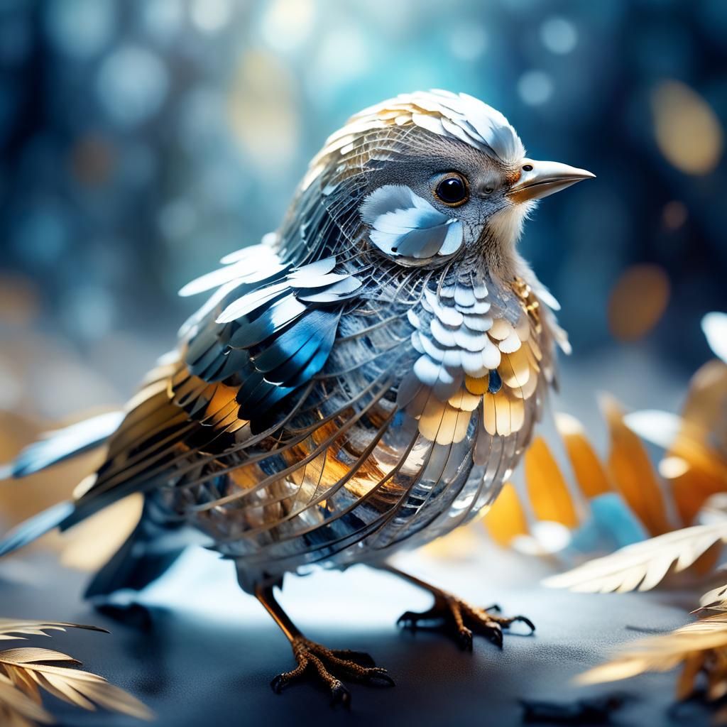 Sheet Music Songbird in Enchanted Forest: Fine Art Photograp...