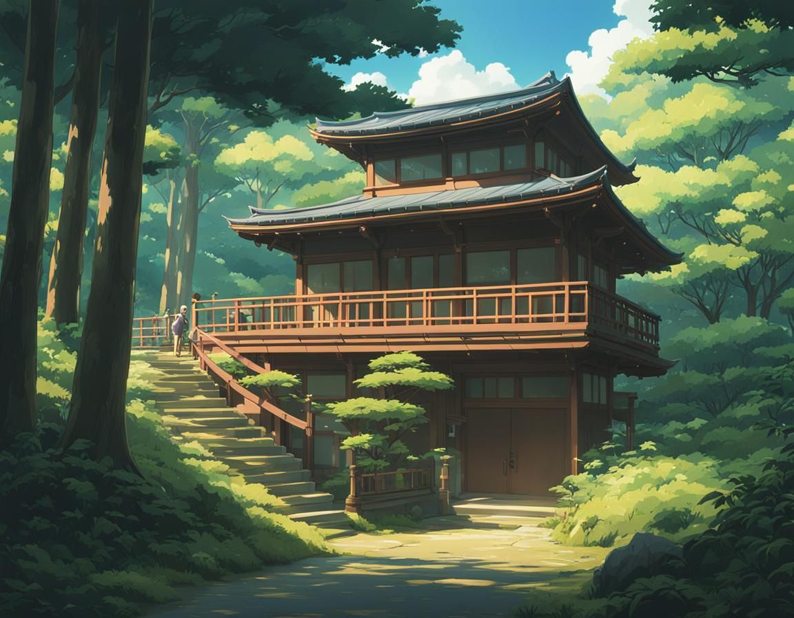 Japanese House in Woods: Anime Key Visual