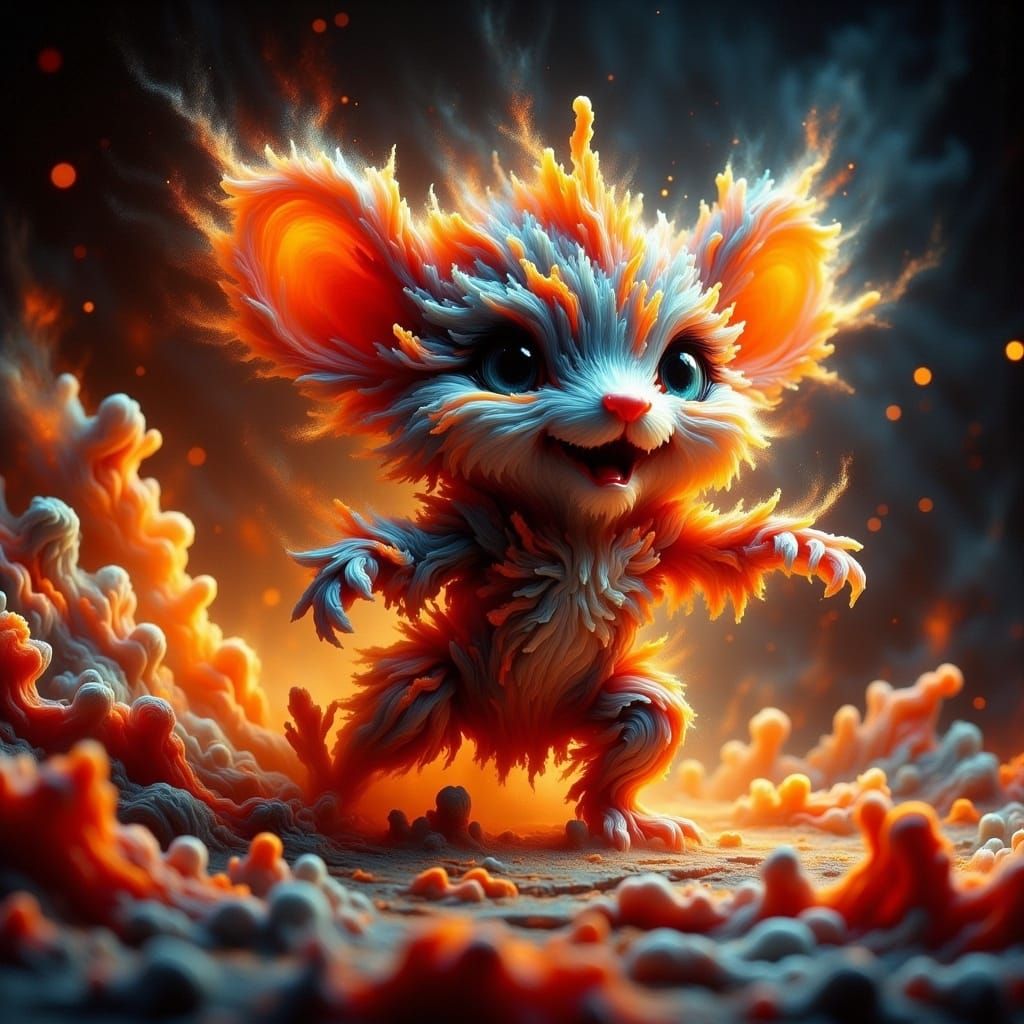 Chibi Mouse Karate Master in Dark Fantasy Style