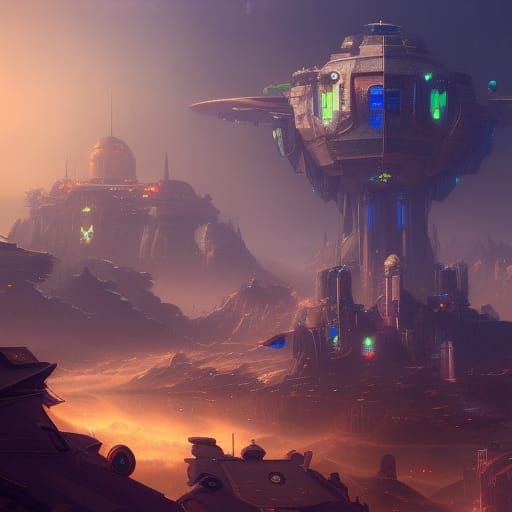 Detailed Starship Command Center Concept Art