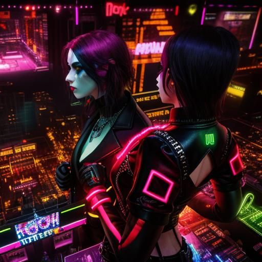 High resolution photo Double exposure of night club full of ...