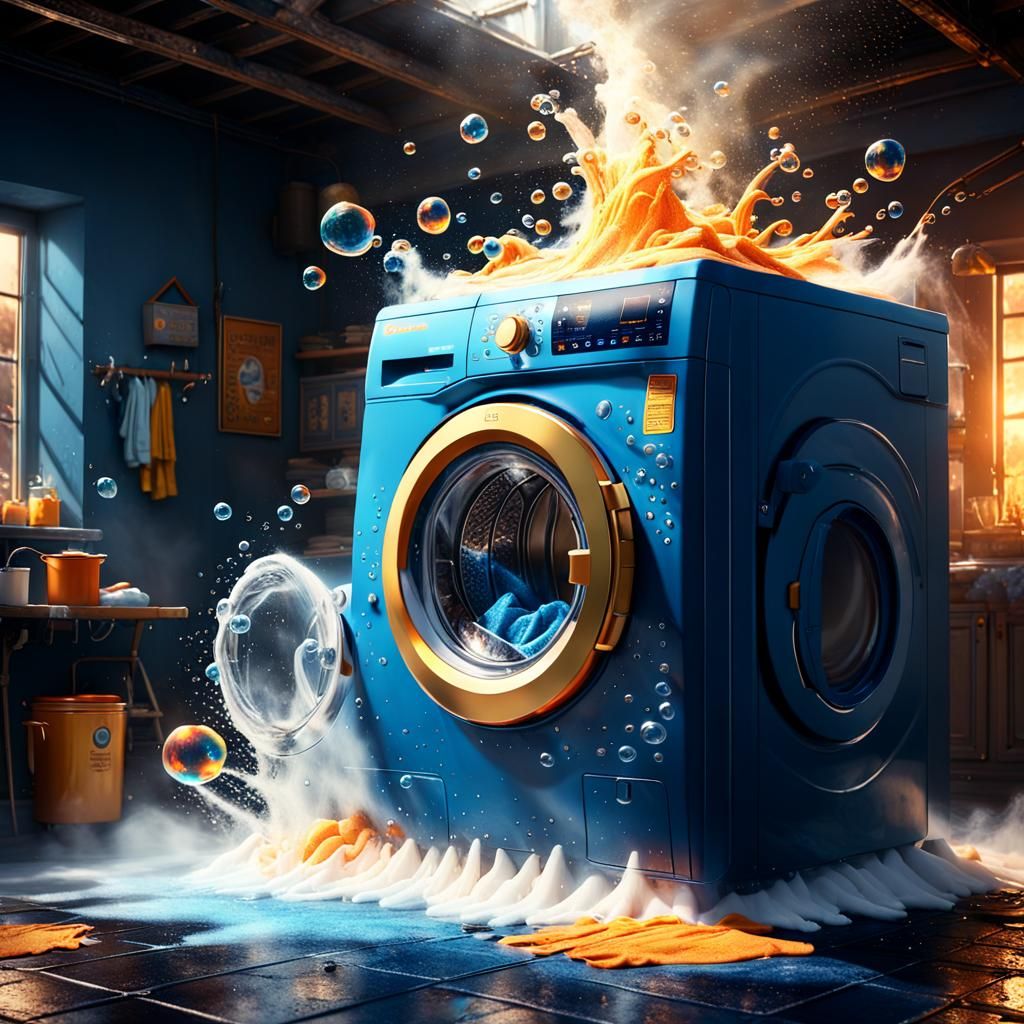 “Chaos im Waschraum: Wenn die Waschmaschine überläuft”