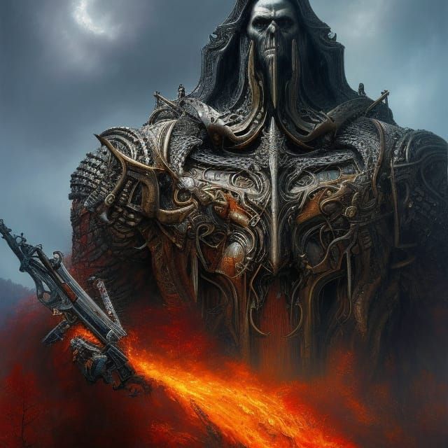 Hyperrealistic Scandinavian God in Gothic Art Style