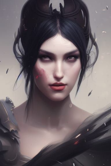 Dark Knight Portrait in Hyperdetailed Splash Art Style