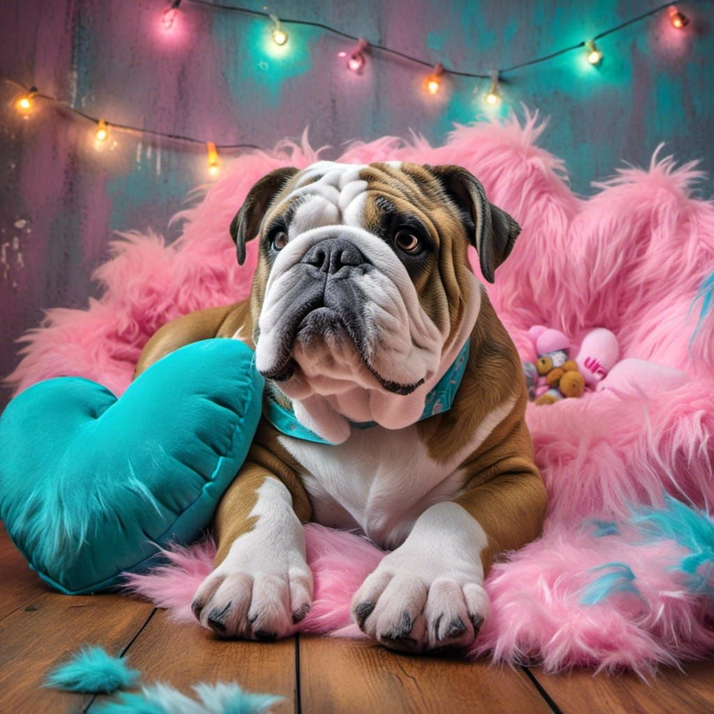 "Night Night"  An English bulldog