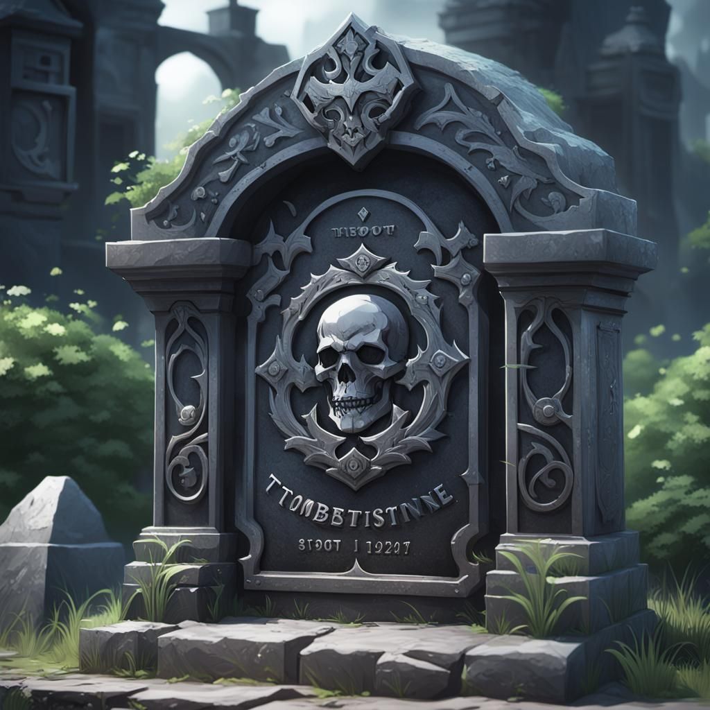 Detailed 3D Anime Tombstone Inspired by Genshin Impact