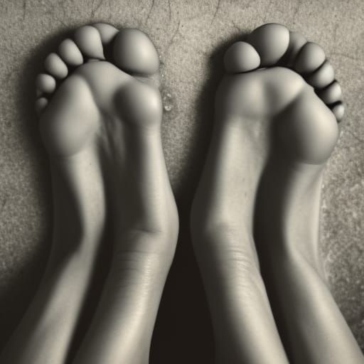 Detailed Close-Up Portrait of Feet in Ambient Light