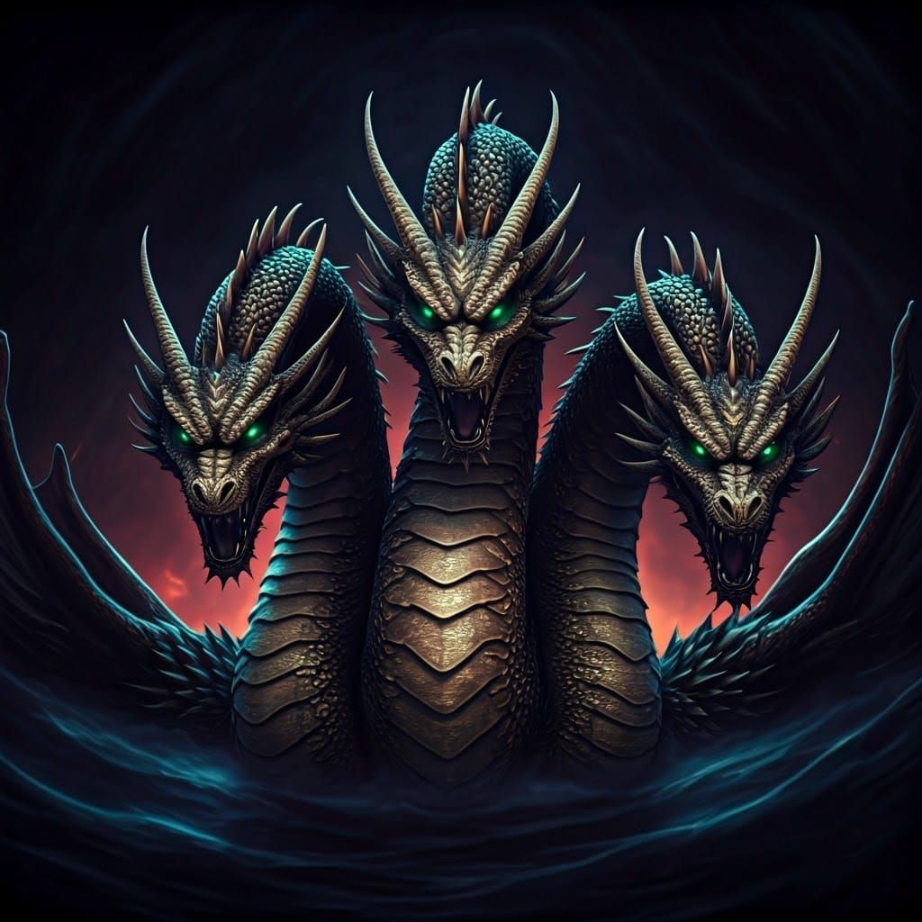 Majestic Dark Fantasy King Ghidorah Emerges from Vortex
