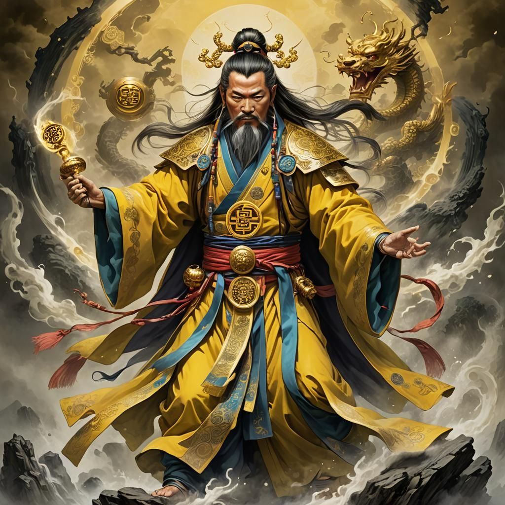 Taoist Master Conquers Evil, in Biomechanical Style