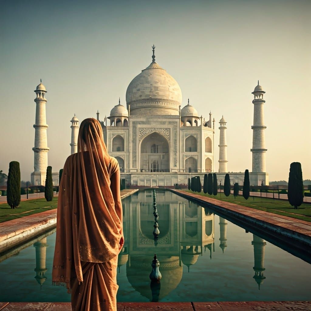 Taj Mahal at Dawn: Serene Beauty in India