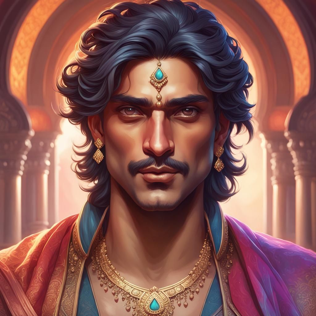Detailed Portrait of a Bollywood Prince