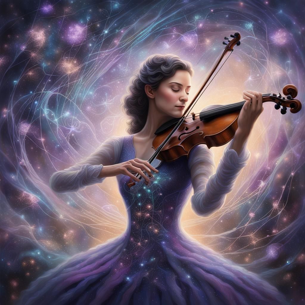 Cybernetic Cellist Plucks Galaxy Strings: Ethereal Fantasy