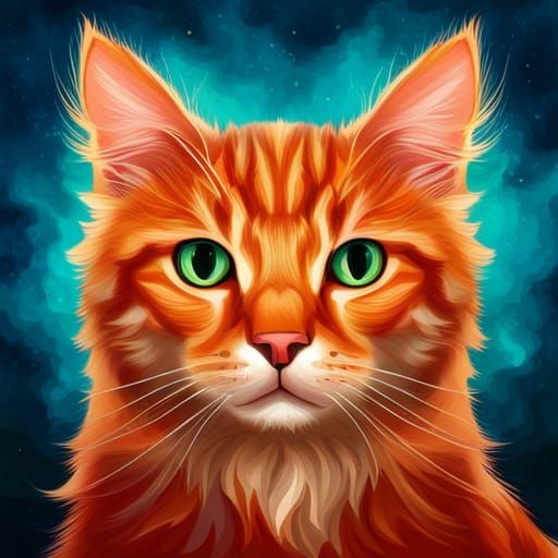Fiery Feline: A Cat Ablaze