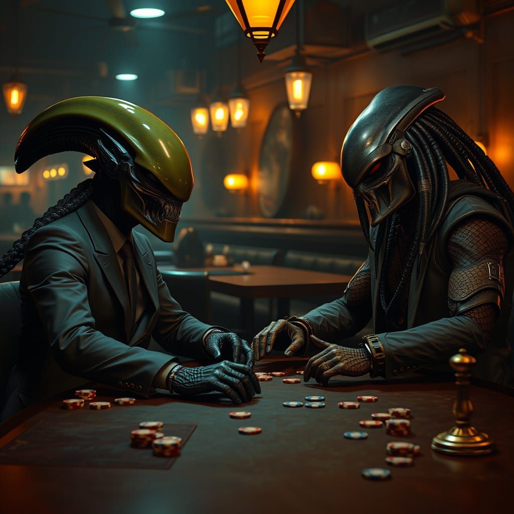 Alien vs Predator: Poker Night in Hyperrealism