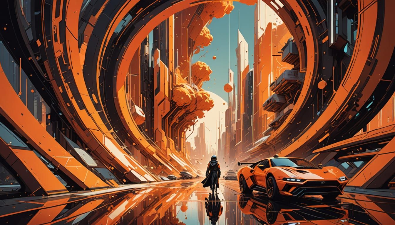 orange flash, intricate